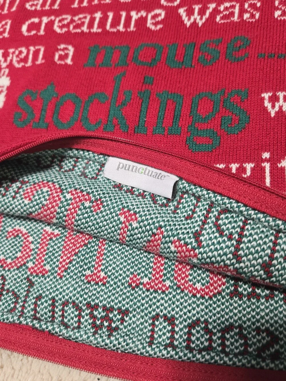 Christmas pillow case “‘Twas the Night before Christmas”, throw cover only